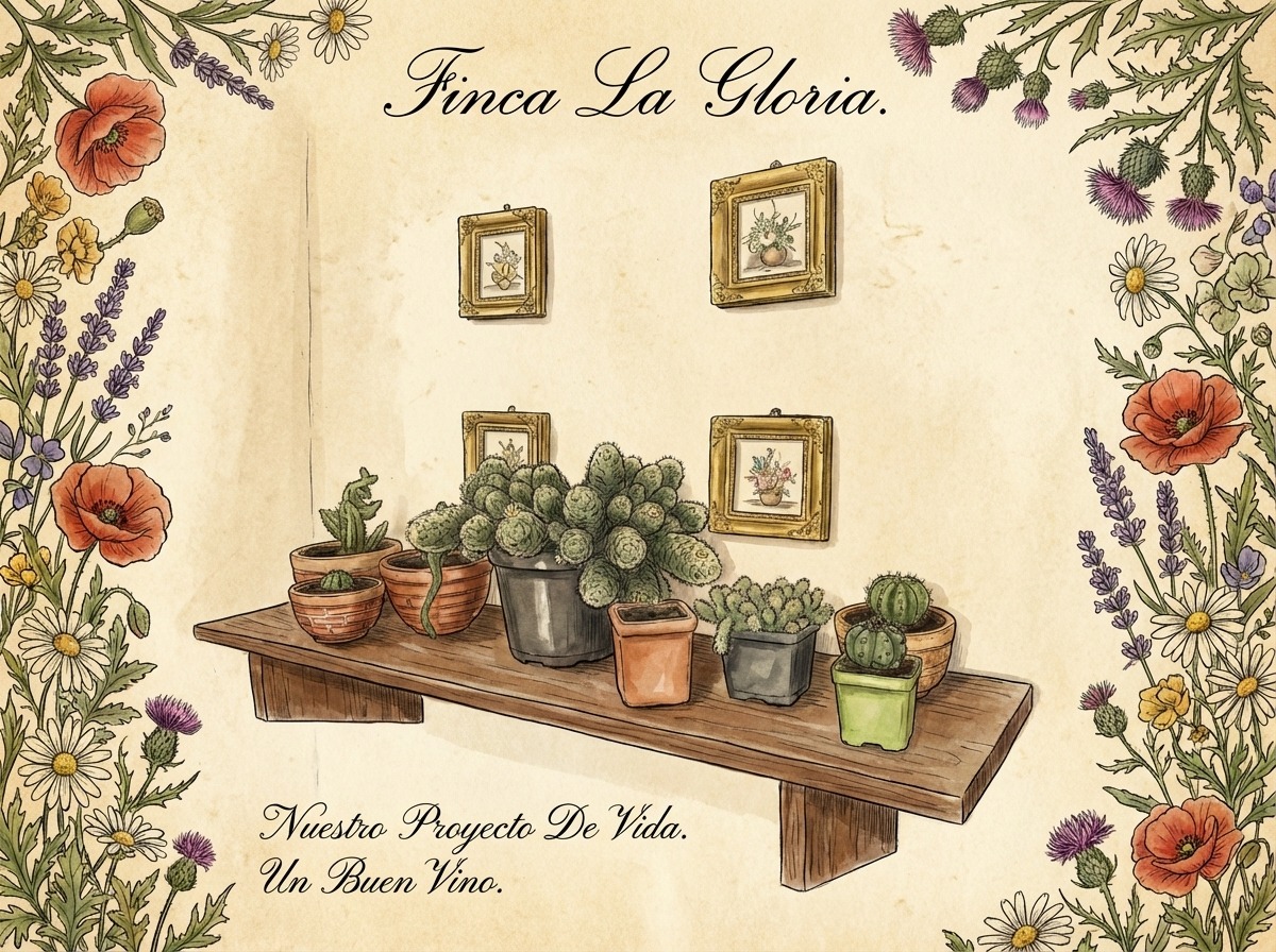 Finca La Gloria — Estantería de cactus