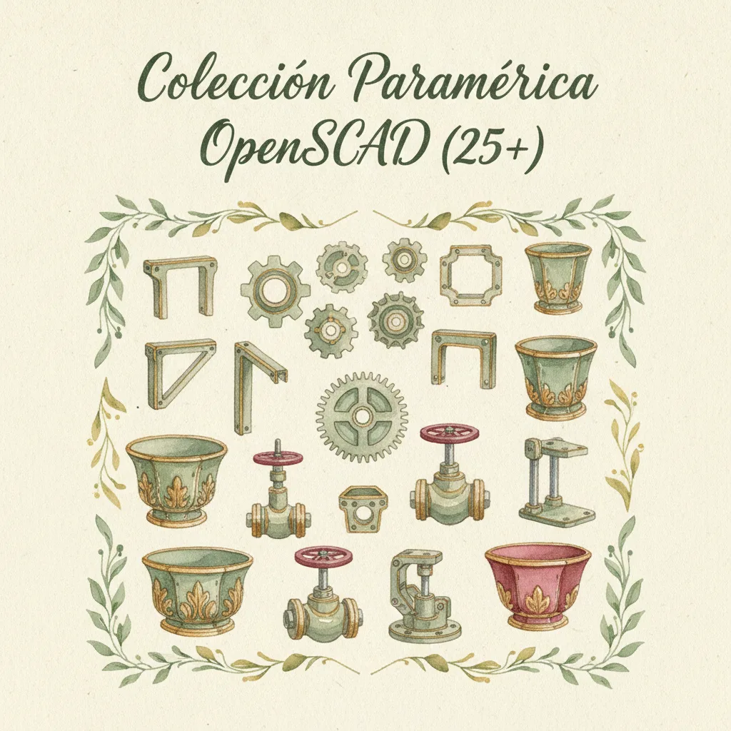 Colección Paramétrica OpenSCAD (25+)